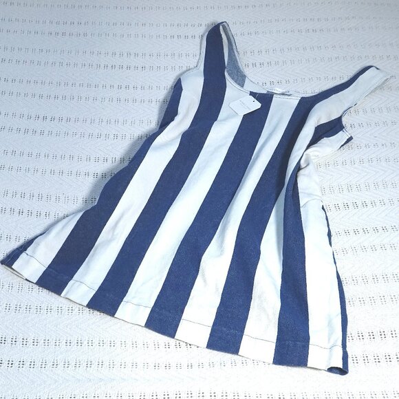 NWT Altar'd State white and navy blue stripes mini dress size L - Picture 1 of 5